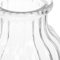 Artikel Vaas glas groeven glazen vaas decoratief glas helder Ø11cm H15cm 2st