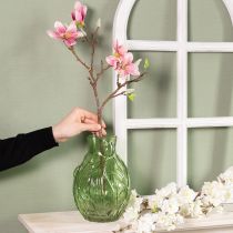 Artikel Glazen vaas met reliëf van een tulp voor interieurdecoratie, 22,5 cm