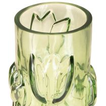 Artikel Glazen vaas met reliëf van een tulp voor een harmonieuze kamerinrichting, 30 cm.