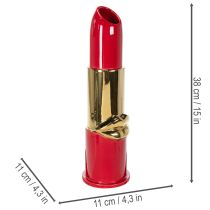 Artikel Decoratieve vaas met lippenstiftdesign voor kunstbloemen met lange stelen, 38 cm