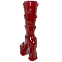 Artikel Decoratieve vaas in de vorm van een laars met strikdesign, 37 cm.