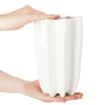 Artikel Geribbelde vaas, hoge decoratieve vaas voor droogbloemen, 24 cm