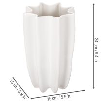 Artikel Geribbelde vaas, hoge decoratieve vaas voor droogbloemen, 24 cm