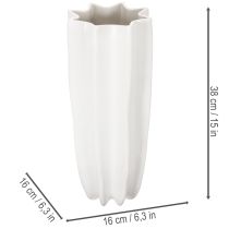 Artikel Bloemenvaas met ribbels, moderne decoratieve vaas, 38 cm