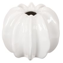 Artikel Pompoenvormige keramische vaas, wit, woondecoratie, 15 cm