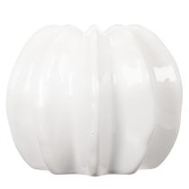 Artikel Pompoenvormige keramische vaas, wit, woondecoratie, 15 cm