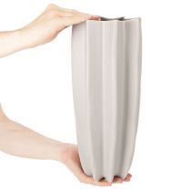 Artikel Moderne geribbelde vaas, hoge decoratieve vaas voor droogbloemen, 38 cm