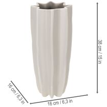 Artikel Moderne geribbelde vaas, hoge decoratieve vaas voor droogbloemen, 38 cm