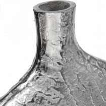 Artikel Siervaas metaal gehamerd bloemenvaas zilver 33x8x36cm