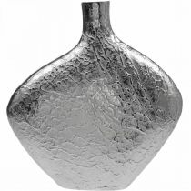 Artikel Decoratieve vaas metaal gehamerd bloemenvaas zilver 33x8x36cm