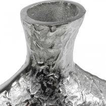 Artikel Decoratieve vaas metaal gehamerd bloemenvaas zilver 24x8x27cm