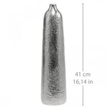 Artikel Decoratieve vaas metaal gehamerd bloemenvaas zilver Ø9,5cm H41cm