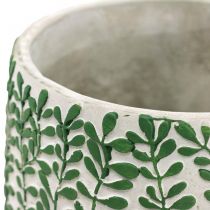 Artikel Bloemenvaas, keramiek decoratie, betonlook, vaas met rank decoratie Ø13cm H17cm