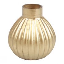 Vaas goudkleurige glazen vaas bolvormige decoratieve vaas glas Ø10,5cm H11,5cm