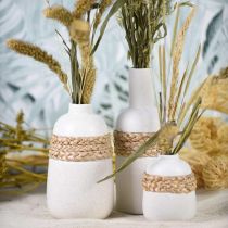 Artikel Bloemenvaas witte keramiek zeegras tafelvaas H10,5cm 2st