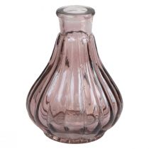 Vaas roze glazen vaas bolvormige decoratieve vaas glas Ø8,5cm H11,5cm