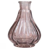 Vaas roze glazen vaas bolvormige decoratieve vaas glas Ø8,5cm H11,5cm