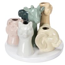 Artikel Decoratieve vaas met dierenfiguurtjes, perfect voor een speelse kamerinrichting, 13 cm