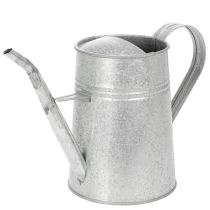 Artikel Gegalvaniseerde decoratieve gieter, metaal, grijs, vintage look, 1,7 liter, 23 cm hoog, voor stijlvolle bloemdecoraties en plantenbakken.