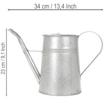 Artikel Gegalvaniseerde decoratieve gieter, metaal, grijs, vintage look, 1,7 liter, 23 cm hoog, voor stijlvolle bloemdecoraties en plantenbakken.
