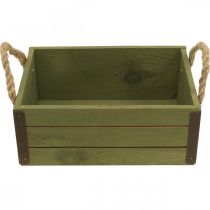 Artikel Vintage bloembak houten plantenbak groen L24/30cm set van 2