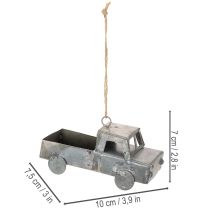 Artikel Vintage decoratieve metalen auto's om op te hangen, diverse maten, 9-10 cm, 4 stuks