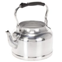 Artikel Vintage decoratieve theepot/plantenbak, metaal met zinklook, Ø19cm H15cm