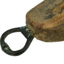 Vintage decoratie, schoen met flesopener, schoenleest decoratie L15–23cm