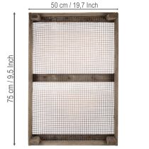 Artikel Vintage houten doos met draadgaas, landelijke stijl, uienzeef, decoratief, 75×50×14 cm