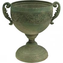Vintage Bekerplanter Metalen Rustieke Beker met Handgrepen H26cm Ø19cm