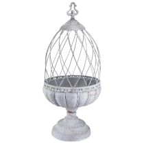 Artikel Vintage trofee schaal metaal decoratie vogelkooi grijs 26×61cm