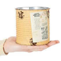 Artikel Bloempot/blik in vintage-stijl met opschrift voor binnendecoratie, 11 cm, 3 stuks