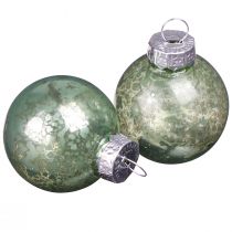 Artikel Vintage kerstballen glas mini in mint Ø3cm 22 st