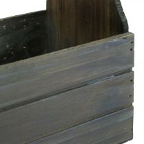 Vintage bloembak houten plantenbak bruin 28×14×31cm
