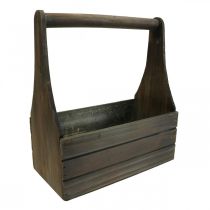 Artikel Vintage bloembak houten plantenbak bruin 28×14×31cm