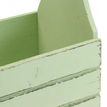 Vintage bloembak houten plantenbak groen 28×14×31cm