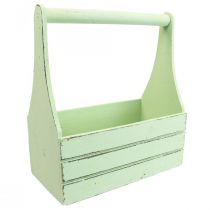 Artikel Vintage bloembak houten plantenbak groen 28×14×31cm