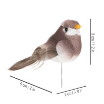 Artikel Decoratieve vogels, kunstmatige woondecoratie, lente, met kleurrijk verenkleed, gemaakt van plastic, 5 cm, 18 stuks