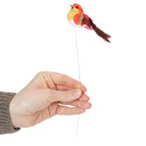 Artikel Kunstmatige vogel met draad om mee te knutselen, kleurrijke decoratie voor elk seizoen, 8 cm, 12 stuks