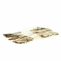 Artikel Lentedecoratie vogels met stok hout assorti H10,5cm 12 st