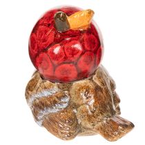 Artikel Decoratief vogelbeeldje met rode appelmuts, herfstdecoratie, 13 cm