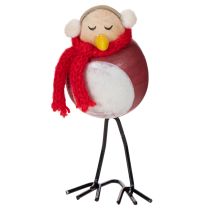 Artikel Decoratief vogelbeeldje met sjaal, winterdecoratie, 11 cm, 4 stuks