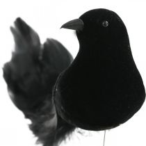 Duiven op draad, trouwdecoratie, duiven zwart H7cm 4st