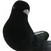 Artikel Duiven aan draad, trouwdecoratie, duiven zwart H7cm 4st