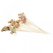 Artikel Vogel Bloem Plug Houten Lente Decoratie Decoratieve Vogel op Stok 8cm 12 Stuks