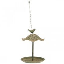 Vogelbad hangend metaal vogelbad tuin antiek look H28cm