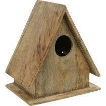 Vogelhuisje voor staand, decoratieve nestkast naturel hout H29cm