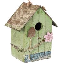 Artikel Vogelhuisje met bloemversiering, romantische decoratie voor een landhuis, 19 cm