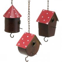 Decoratieve nestkast, vogelhuisje om op te hangen, L34–37cm 3st