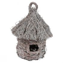 Artikel Decoratief vogelhuis hout metaal decoratieve boomhut Ø17cm H26cm